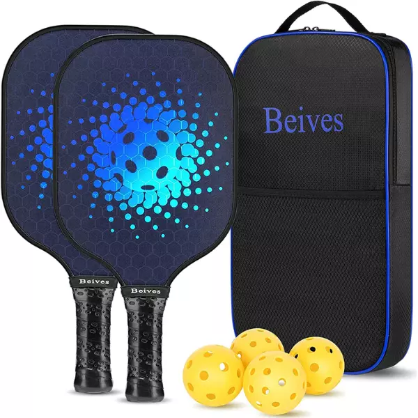 Beives Carbon Fiber Pickleball Paddles Set