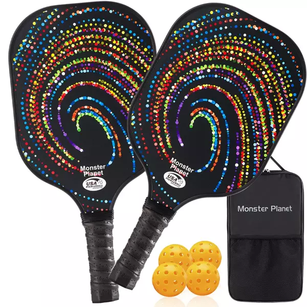 Monster Planet Carbon Fiber Pickleball Paddles Set